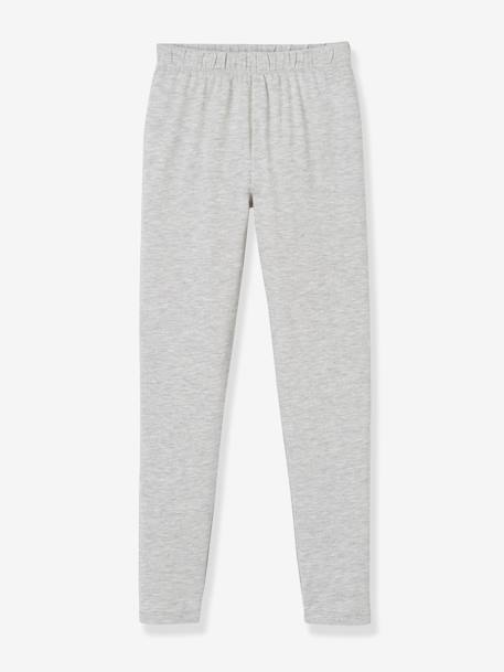 Lot de 2 leggings fille Basics anthracite+écru+gris chiné+noir+lot gris anthracite + bleu mar 15 - vertbaudet enfant 