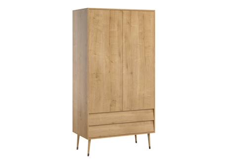 Armoire 2 portes 2 tiroirs bosque Blanc+Chêne vintage 4 - vertbaudet enfant 