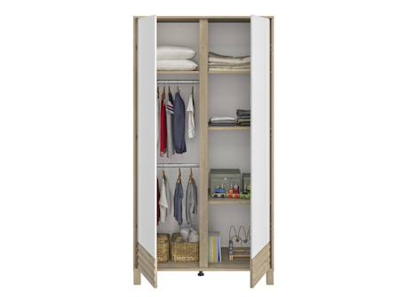 Armoire 2 portes nino Chêne & blanc 2 - vertbaudet enfant 