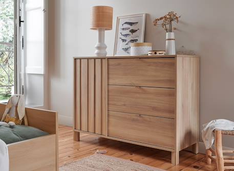 Commode 3 tiroirs 1 porte julia Chêne 1 - vertbaudet enfant 
