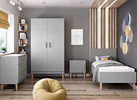 Armoire 2 portes dream Blanc & chêne+Gris & chêne 10 - vertbaudet enfant 