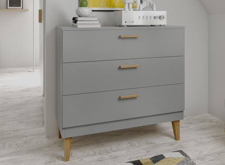 Commode 3 tiroirs dream Blanc & chêne+Gris & chêne 6 - vertbaudet enfant 