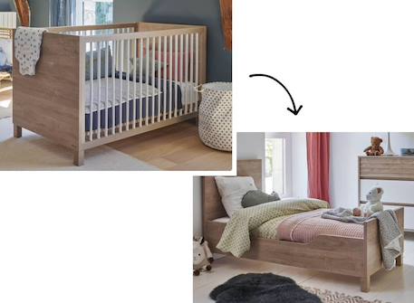 Lit bébé évolutif 70x140 nino Chêne & blanc 3 - vertbaudet enfant 