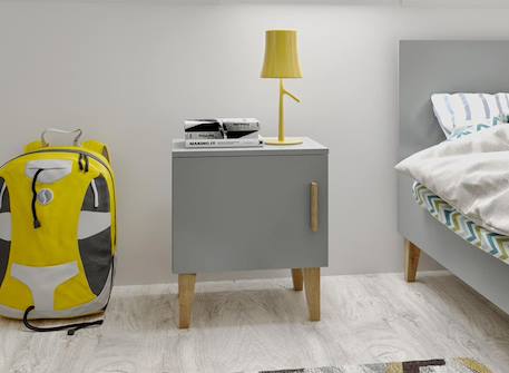 Chevet 1 porte dream Blanc & chêne+Gris & chêne 5 - vertbaudet enfant 
