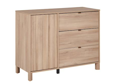 Commode 3 tiroirs 1 porte julia Chêne 4 - vertbaudet enfant 