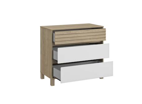 Commode 3 tiroirs nino Chêne & blanc 4 - vertbaudet enfant 