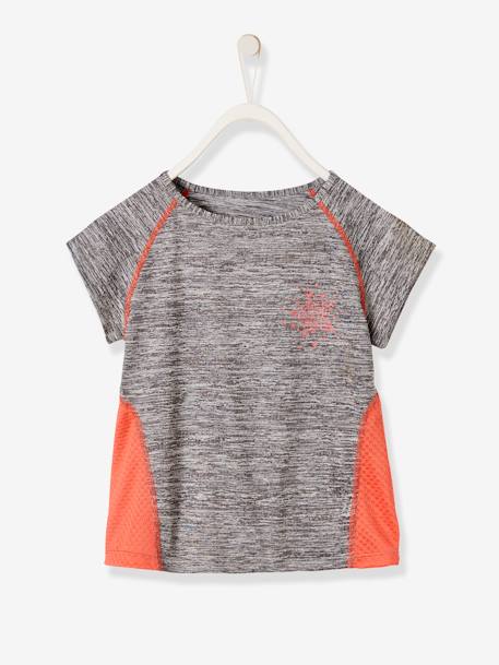 T-shirt fille sport manches courtes motif étoile gris 1 - vertbaudet enfant 