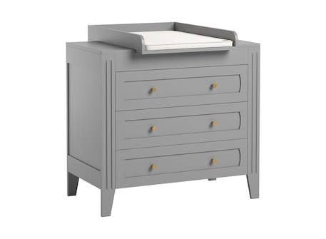 Commode 3 tiroirs milenne Blanc+Gris 8 - vertbaudet enfant 