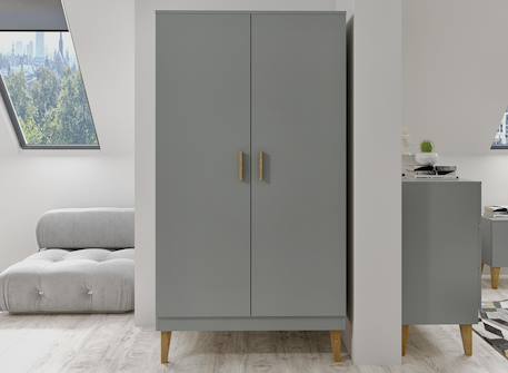 Armoire 2 portes dream Blanc & chêne+Gris & chêne 6 - vertbaudet enfant 