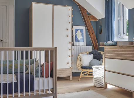 Armoire 2 portes nino Chêne & blanc 4 - vertbaudet enfant 