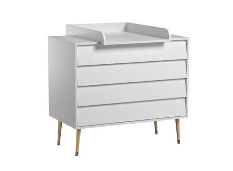 Commode 4 tiroirs bosque Blanc+Chêne vintage 3 - vertbaudet enfant 
