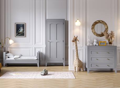 Commode 3 tiroirs milenne Blanc+Gris 9 - vertbaudet enfant 