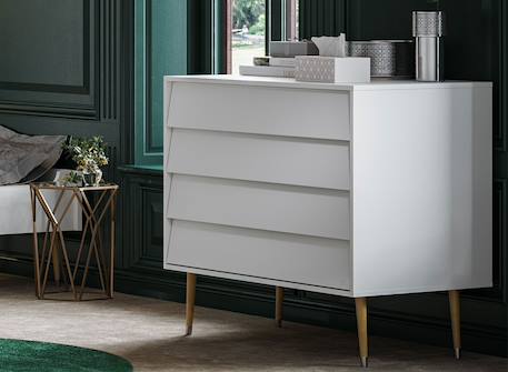 Commode 4 tiroirs bosque Blanc+Chêne vintage 1 - vertbaudet enfant 