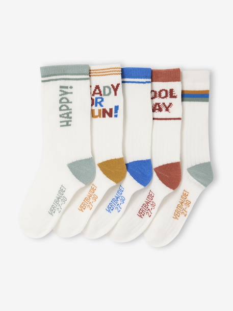 Lot de 5 paires de chaussettes « Cool » garçon écru 1 - vertbaudet enfant 