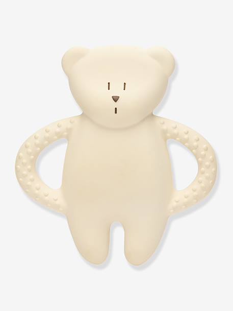 Ourson de dentition en caoutchouc naturel blanc+marron 1 - vertbaudet enfant 