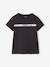 T-shirt de sport Basics fille rayures irisées placées anthracite+gris chiné 1 - vertbaudet enfant 