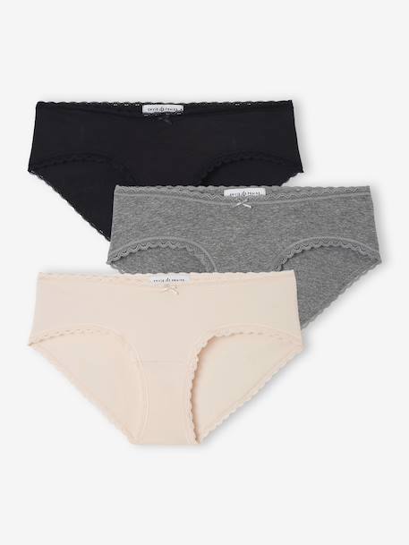 Lot de 3 shorties de grossesse en coton bio ENVIE DE FRAISE rose pâle 1 - vertbaudet enfant 