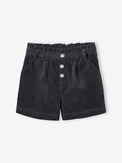 -Short en velours forme paperbag fille