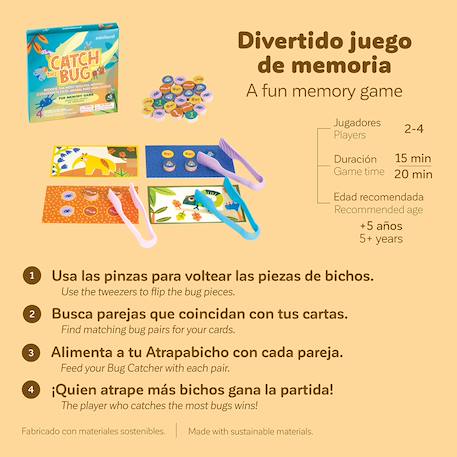 Catch the bug - jeu de société pour développer la motricité fine VERT 5 - vertbaudet enfant 