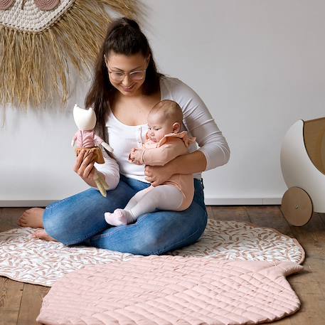 Tapis feuilles Gris+Rose 9 - vertbaudet enfant 