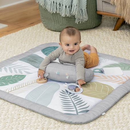 Tapis d'éveil petit éléphant Blanc, gris, vert d'eau 4 - vertbaudet enfant 