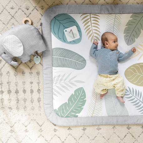 Tapis d'éveil petit éléphant Blanc, gris, vert d'eau 5 - vertbaudet enfant 