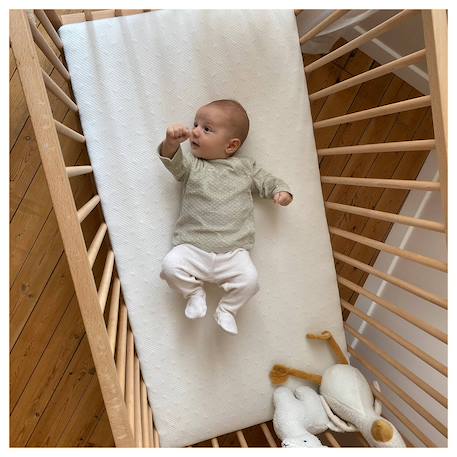 Matelas coton 60x120cm déhoussable à 360° Beige 2 - vertbaudet enfant 