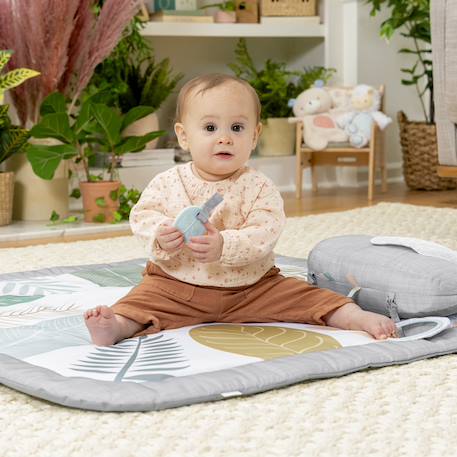 Tapis d'éveil petit éléphant Blanc, gris, vert d'eau 6 - vertbaudet enfant 