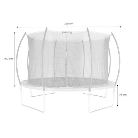 Trampoline rond ø 370cm gris avec filet intérieur - saturne inner – trampoline 3,7m 370 cm Gris 3 - vertbaudet enfant 