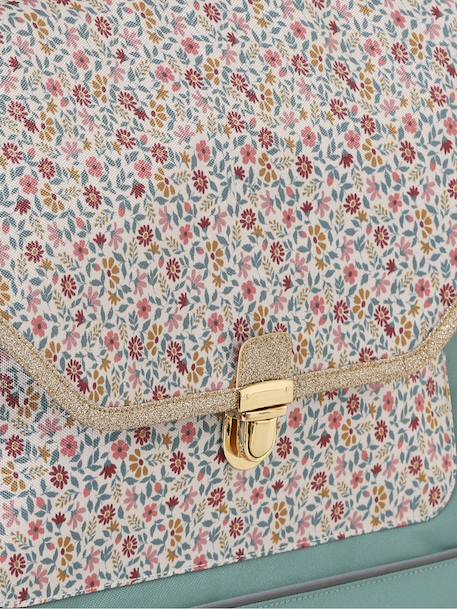 Cartable fille personnalisable + trousse imprimé fleuri Bergamotte vert sauge 4 - vertbaudet enfant 