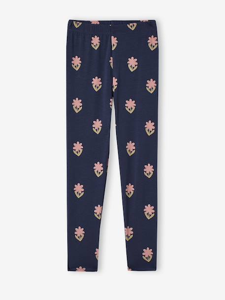 Lot de 2 leggings fille Basics beige+bleu nuit+bois de rose+gris foncé+indigo+kaki+vert sauge 9 - vertbaudet enfant 