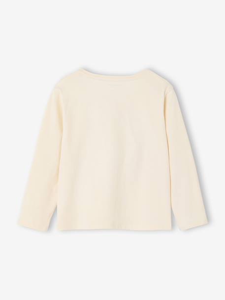 T-shirt fille animation coeur fille manches longues blush+écru 6 - vertbaudet enfant 