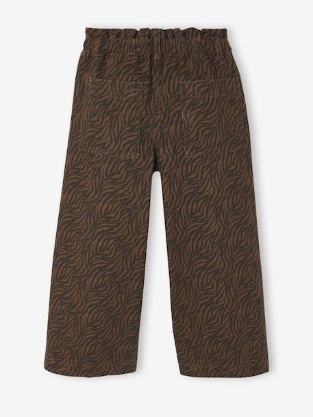 Pantalon fille large imprimé Fleurs multicolore+Léopard beige+vanille+Zébré chocolat 21 - vertbaudet enfant 