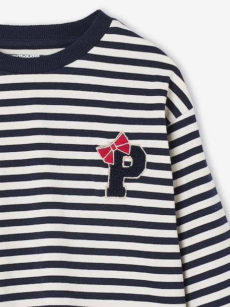T-shirt fille rayé patch et noeud fantaisie manches longues rayé marine 4 - vertbaudet enfant 