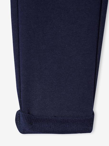 Pantalon garçon jogger en molleton encre+noir imprimé+vert sauge 3 - vertbaudet enfant 