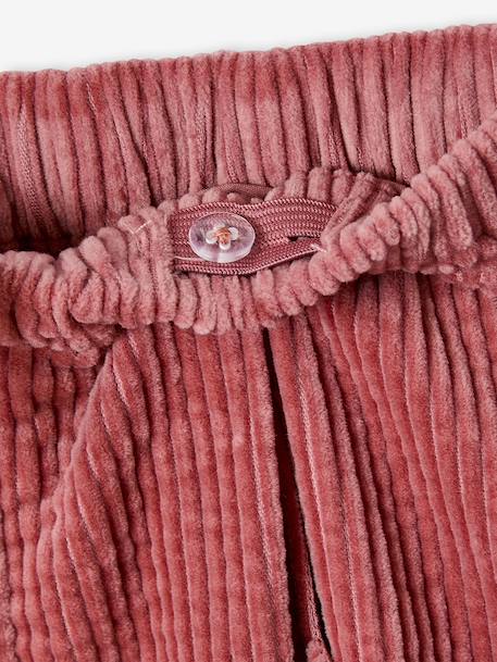 Pantalon fille velours forme loose Léopard+vieux rose 12 - vertbaudet enfant 
