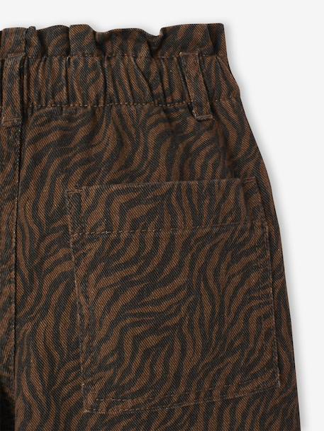 Pantalon fille large imprimé Fleurs multicolore+Léopard beige+vanille+Zébré chocolat 23 - vertbaudet enfant 