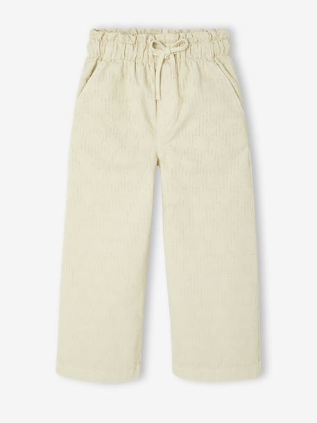 Pantalon fille large plumetis écru 1 - vertbaudet enfant 