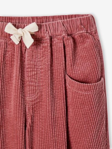 Pantalon fille velours forme loose Léopard+vieux rose 11 - vertbaudet enfant 