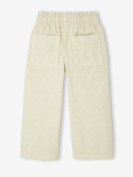 Pantalon fille large plumetis écru 2 - vertbaudet enfant 