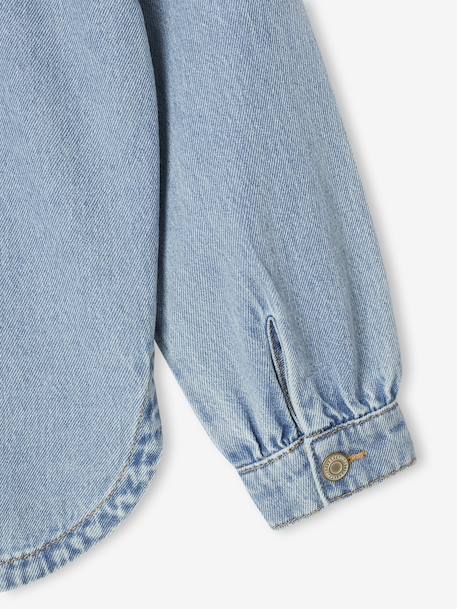 Chemise fille en jean forme loose bleu clair 6 - vertbaudet enfant 