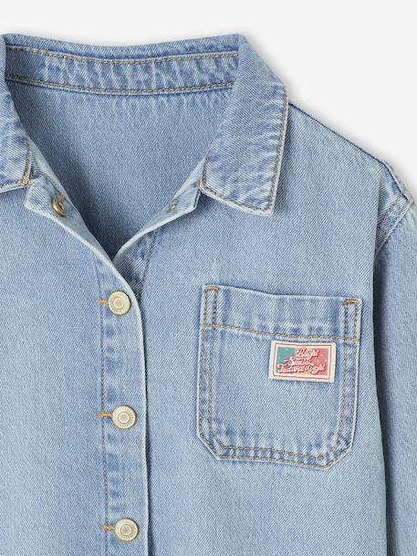 Chemise fille en jean forme loose bleu clair 5 - vertbaudet enfant 