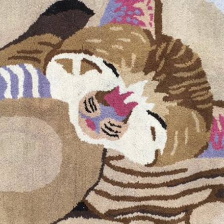 Tapis enfant  en laine motif animaux chat Beige 3 - vertbaudet enfant 
