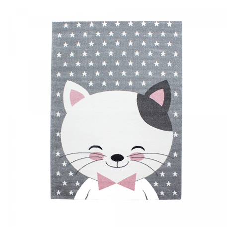 Tapis enfant tissé motif animaux kid chat Rose 2 - vertbaudet enfant 