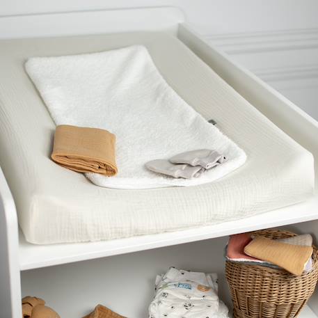 Housse de matelas à langer + éponge bambou jeanne Beige+Blanc+Bleu+Camel+Écru+Gris clair+Rose+Terracotta+Vert de gris 14 - vertbaudet enfant 