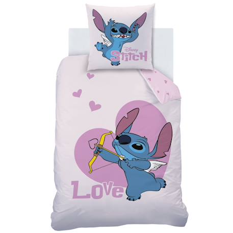 Parure de lit imprimée 100% coton, disney home stitch cupidon Rose 3 - vertbaudet enfant 