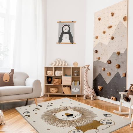 Tapis enfant tissé motif animaux sweetlion Ecru 6 - vertbaudet enfant 