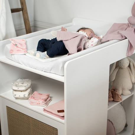 Housse de matelas à langer + éponge bambou jeanne Beige+Blanc+Bleu+Camel+Écru+Gris clair+Rose+Terracotta+Vert de gris 7 - vertbaudet enfant 