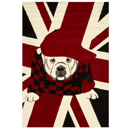 Tapis enfant tissé motif animaux lyn49 londdog Rouge 2 - vertbaudet enfant 