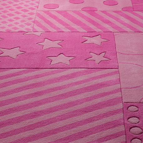 Tapis enfant fait main statripe Rose 3 - vertbaudet enfant 